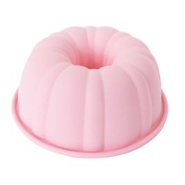 Forma De Silicone Redonda Centro Oco Rosa