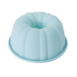 Forma De Silicone Redonda Centro Oco Azul