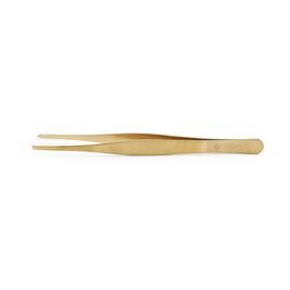 Pinça Culinária Reta Com Garra Aço Inox Ouro