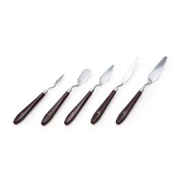 Mini Espátula Decorativa Aço Inox Prata E Marrom
