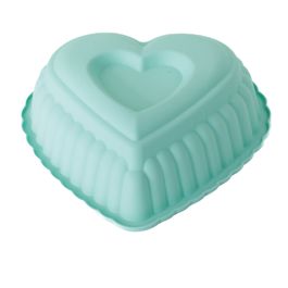 Forma De Silicone Coração Duplo Verde