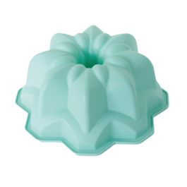 Forma De Silicone Redonda Flor Verde