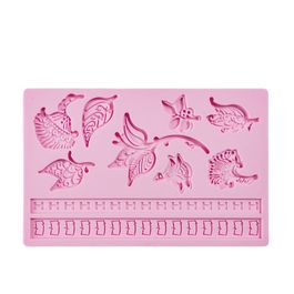 Molde Para Pasta Americana Folhas Rosa