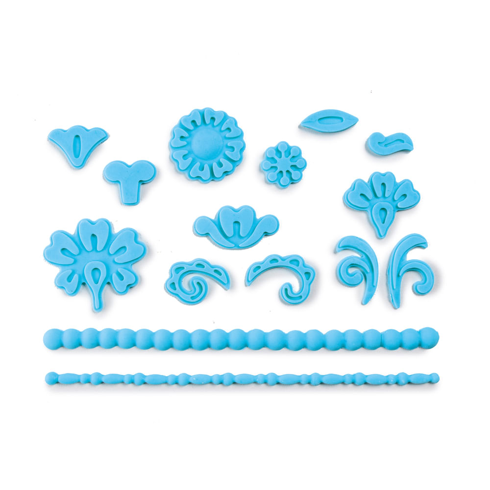 Molde Para Pasta Americana Damasco Azul Loja Cromus
