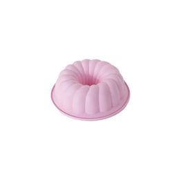 Forma De Silicone Redonda Pudim Rosa