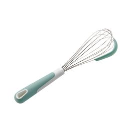 Fouet Batedor Com Raspador Verde E Branco