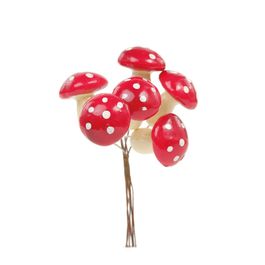 Pick Decorativo Cogumelos Vermelho e Branco