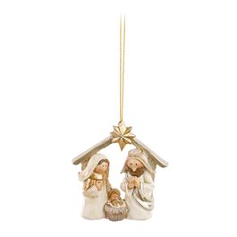 Enfeite Para Pendurar Sagrada Familia Creme