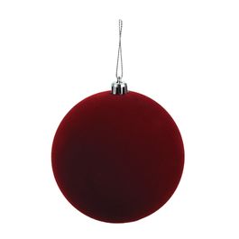 Enfeite Bola Veludo Vermelho Escuro