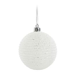 Enfeite Bola Com Glitter Branco