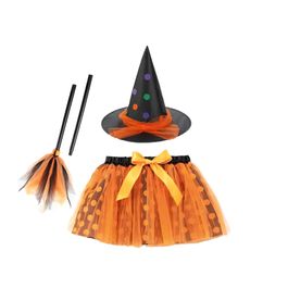 Kit Tutu Bruxa Laranja Poá