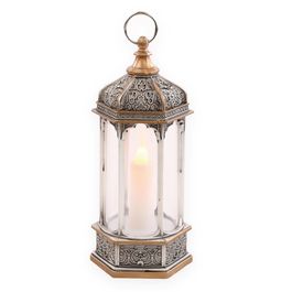 Lanterna Com Led Prata