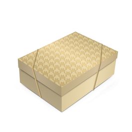 Caixa Retangular com Tampa Tweed Ouro