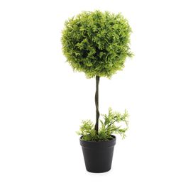 Mini Topiaria Com Vaso Plástico Verde / Cinza