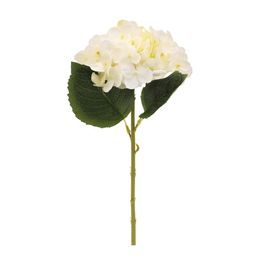 Hortênsia Decorativa c/ Folhas - Branco / Verde (Flores e Galhos Permanentes)