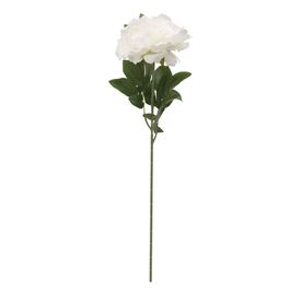 Rosa Decorativa - Branco / Verde (Flores e Galhos Permanentes)