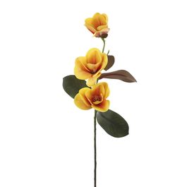 HASTE COM MAGNÓLIAS X3 75 CM - AMARELO