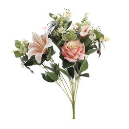 BUQUÊ DE LÍRIOS E ROSAS X12 56 CM - SALMÃO