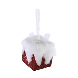 Enfeite Para Pendurar Presente Vermelho / Branco