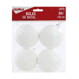 Enfeite Bola Flocada Branco
