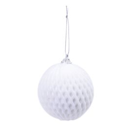 Enfeite Bola Com Paete Branco