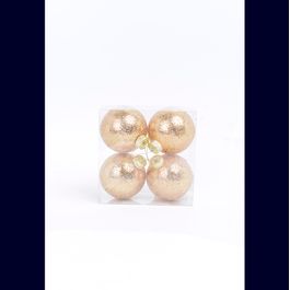 Enfeite Bola Com Glitter Ouro