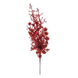 Pick Decorativo Flores E Frutas Vermelho