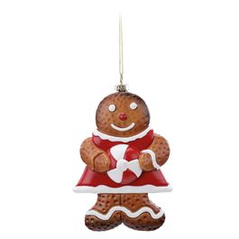 Enfeite Para Pendurar Gingerbread Marrom Vermelho Branco