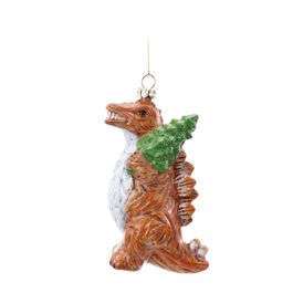 Enfeite Para Pendurar Dinossauro Marrom Verde Branco