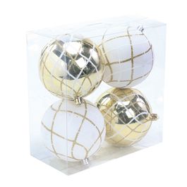 Bolas Losango Branco/Ouro