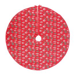 Saia De Árvore Estampada Vermelho Branco Verde