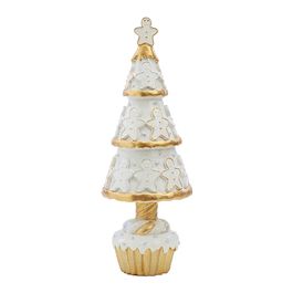 Dec Árvore Gingerbread Bco 14X14X38Cm