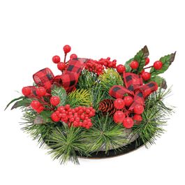Porta Vela Xadrez Vermelho Verde