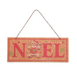 Enfeite Para Pendurar Placa Noel Gingerbread Colorido