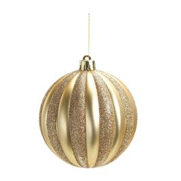 Bola Listrada Com Glitter Ouro