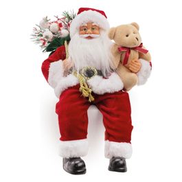 Papai Noel Decorativo Com Saco  Sentado Vermelho/Branco