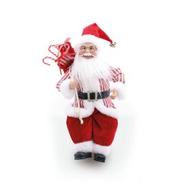 Papai Noel Decorativo Com Saco Sentado Branco