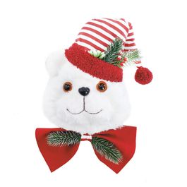 Efeite De Pendurar Cabeça De Urso Branco/Vermelho/Verde