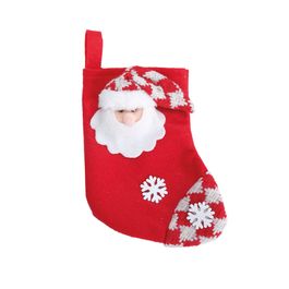 Enfeite Para Pendurar Meia Noel Vermelho Branco