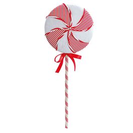 Galho Candy Com Laço Vermelho/Branco