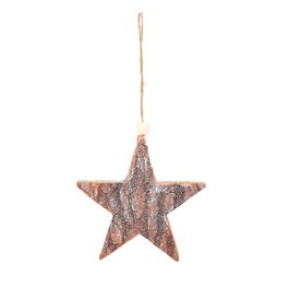 Enfeite Pendurar Estrela Rústica Marrom/Branco