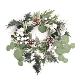 Guirlanda Folh,Fruta,Pinhas Vrd/Bco/Mrr 40Cm