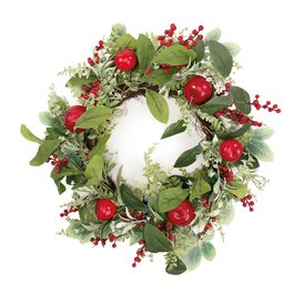 Guirlanda Folhas E Frutas Vrd/Vrm 60Cm
