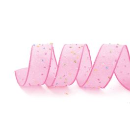 Fita Com Confeitos Rosa