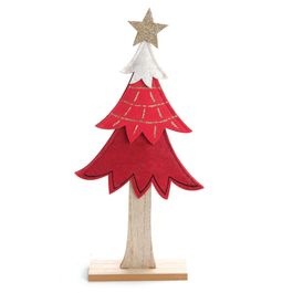 Arv Decor C/Estrela Madeira Vrm/Bco 32Cm