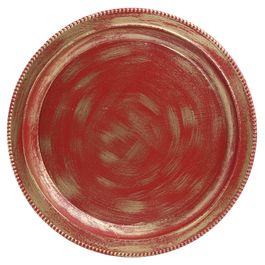 Sousplat Com Borda Trabalhada Ouro/Vermelho