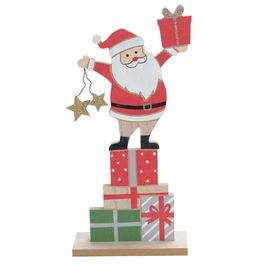Papai Noel Decorativo Com Presentes Madeira Colorido