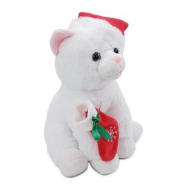 Gato Decorativo Vermelho Branco Marrom