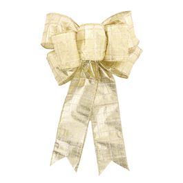 Laço Decorativo Quadriculado Our/Bco 23X35Cm