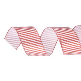 Fita Listras De Glitter Branco/Vermelho